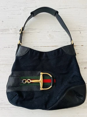 Gucci Shoulder Horsebit Jackie Hobo Bag Purse Leather Stripe - Image 1 of 4