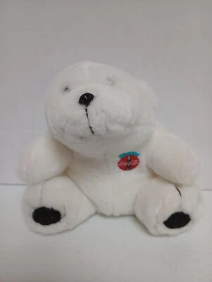 Whataburger Vintage Always Coca Cola White Polar Bear Plush White Sitting 1993 - Image 1 of 4