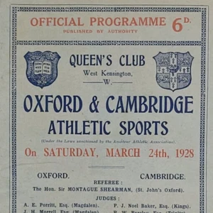 1928 Oxford Cambridge Athletics Competition Program Queen's Club West Kensington - Picture 1 of 9