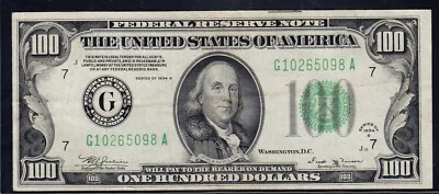 FR.2154 1934B $100 Federal Reserve Note VF+ - Image 1 of 2