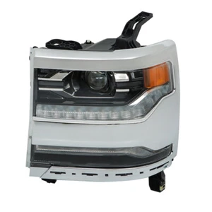 For 2016-2017 2018 Silverado 1500 Left Side LED Headlights Chrome Bezel Headlamp - Picture 1 of 9