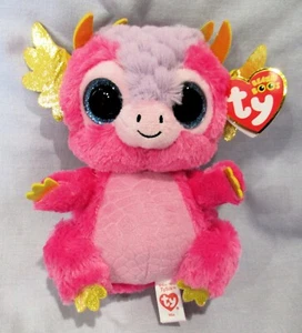 MIA the PINK & GOLD DRAGON - 6 inch TY BEANIE BOOS - NEW & MINT TAGS - Picture 1 of 3
