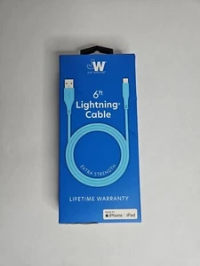Just Wireless 6' TPU 8-Pin to USB-A Cable - Blue - Zdjęcie 1 z 4