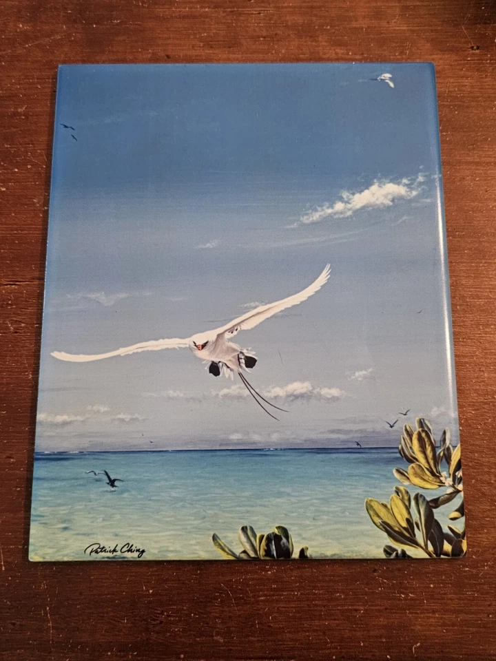TROPIC BIRD Art Print By Hawaian Artist Patrick Ching Printed On Ceramic Tile - Image 1 of 4