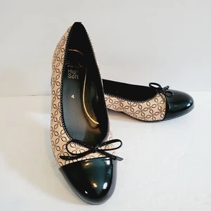 Ara Ballet Flats Bow Brown Black Size 6.5 US - Picture 1 of 6