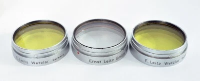 3x Vintage Leica Yellow & UV Push-On Filter 39mm/44mm,For Leica Rangefinder Lens - Image 1 of 4