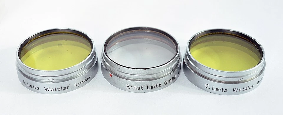 3x Vintage Leica Yellow & UV Push-On Filter 39mm/44mm,For Leica Rangefinder Lens - Image 1 of 4