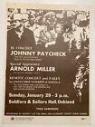 Pittsburgh Benefit Concert Poster Johnny Paycheck (U.S. Mineworkers) 1980?s