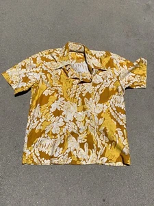 Vtg Hawaiian Shirt Ross Sutherland M Disco Summer Surf 1960s 1970s - Picture 1 of 2