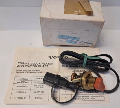1980s Volvo Diesel Engine Block Heater 1189855-8 Accessory Original Vintage NOS - Image 1 of 4