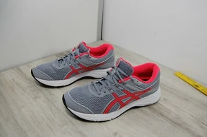 Asics Running Shoes Womens Size 9 Grey Pink Lace Up Gel Contend 6 - Picture 1 of 11