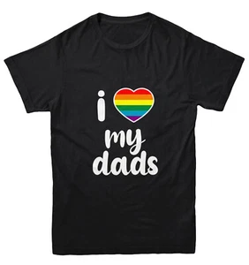 I Love My Dads - Father's Day Gay Pride Love LGBTQ Youth T-Shirt - Picture 1 of 20