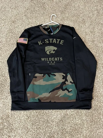 Mens XL Kansas State Wildcats Military Appreciation Nike Sweatshirt NWT Cover