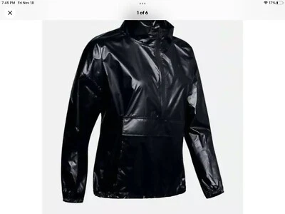 Chaqueta Pullover Under Armour Para Mujer Negra Tejida Metálica Anorak 1/2 Cremallera S Nueva Con Etiquetas Foto 1 de 4