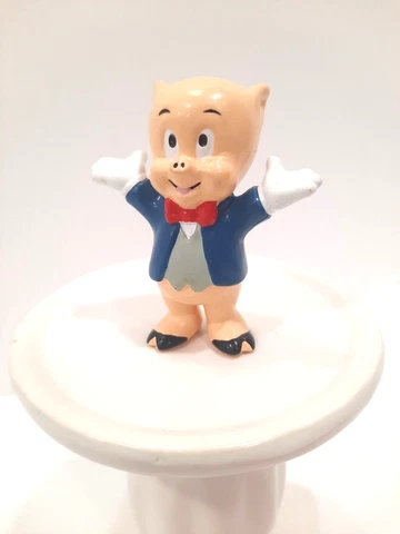Looney Tunes 1988 Porky Pig Applause PVC Figure Vintage Cake Topper Cover