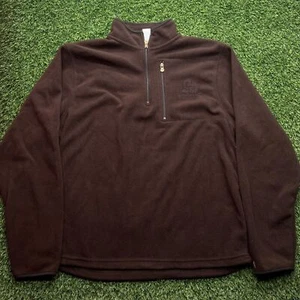 Ducks Unlimited Quarter Zip Jacket Men Large L Brown Zipper Pocket Pullover - Picture 1 of 7