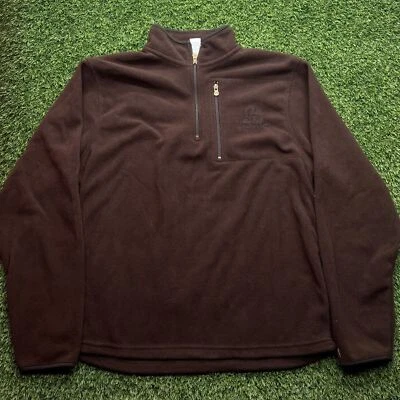 Ducks Unlimited Quarter Zip Jacket Men Large L Brown Zipper Pocket Pullover - Image 1 of 4