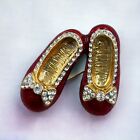 Vintage Ruby Red Slippers Shoes Brooch Jewelry Fashion Lapel Pin Red Rhinestone