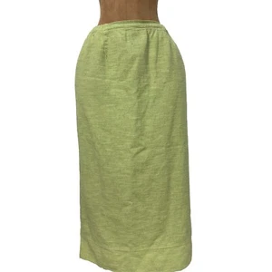 Habitat Green Preshrunk Straight Midi Skirt Womens Size L Pull On Casual Modest - Picture 1 of 15