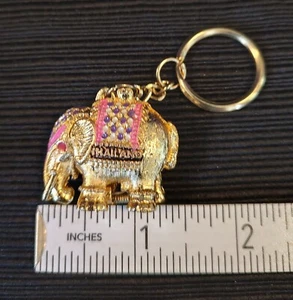 Lucky Elephant Bangkok Thailand Keychain W/ Hidden Pill Box Charm Locket - Picture 1 of 2