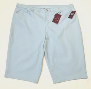 GLORIA VANDERBILT Amanda Size 24W Sky Blue Zip Front Slimming Skimmer Capris - Picture 1 of 4