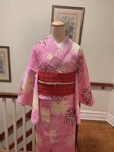 Kimono de algodón azul para mujer - MARU NI TSURU Tamaño M