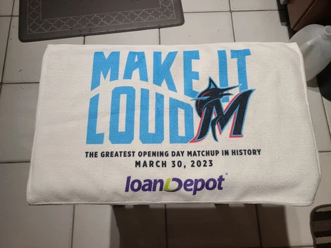 Miami Marlins Opening Day Rally Towel March 30, 2023 NEW Crisp, unused Vs. Mets Cover