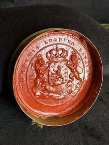 *European DUTCH Antique Wax Seals BEAUTIFUL Large Size Academia Lugduno Batava - Foto 1 di 4