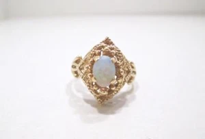 NEUWERTIGER ART DECO RING 14 KT GELBGOLD 0,44 CT OPAL GRÖSSE 6 - Bild 1 von 1