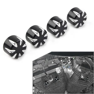 For Harley 883 Motorcycle Head Bolt Topper Cover Cap Engine Cover Trim 4x Black - Picture 1 of 11