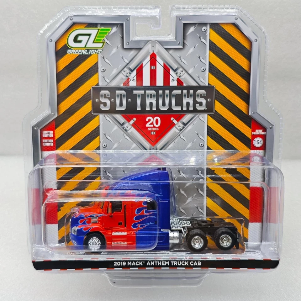 Green Light 1:64S.D. Truck 20-2019 Mack Anthem Mack Anthem Truck - Red and Blue  - Image 1 of 4