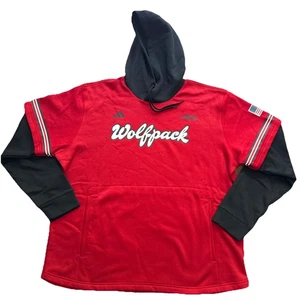 Adidas NC State Wolfpack ACC Baseball Team Issued Hoodie Pullover Gr. 2XL rot - Bild 1 von 7