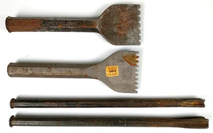 Masonry Chisels Drills Toothed Blue Line Paschall Standwell Lot of 4 USA FD999 - Picture 1 of 8