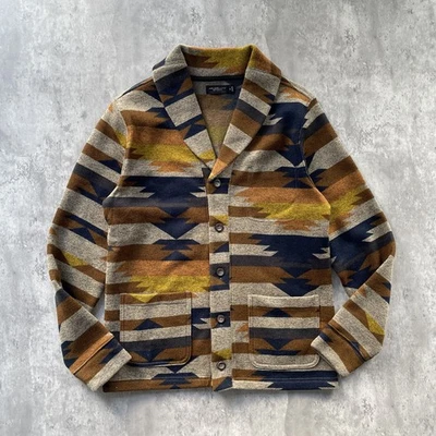Junk Food Clothing Cardigan Mens M Fleece Sweater Jacket Southwest Aztec Tribal - Image 1 of 4
