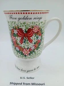 American Atelier 12 Days of Christmas Footed Mug 5 Golden Rings 5th - Picture 1 of 6