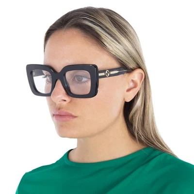 Gucci Demo Square Ladies Eyeglasses GG1554O 001 49 GG1554O 001 49 - Image 1 of 4