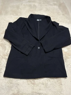 Chaqueta Blazer Worthington Un Botón Mujer’s Talla 2XL Negra Bolsillos Mangas Largas Foto 1 de 4