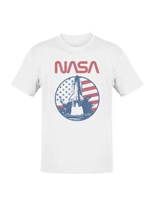 Officially Licensed NASA Vintage NASA Rocket Men's T-shirt - Imagen 1 de 6