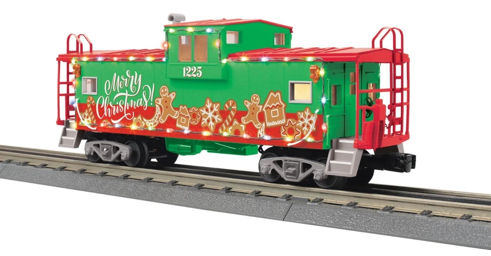 MTH RAILKING CHRISTMAS EXTENDED VISION CABOOSE W/LED LIGHTS 30-77412 - Image 1 of 1