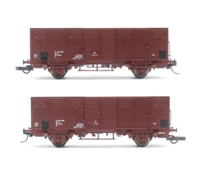 ROCO 'HO' GAUGE 56302 PAIR OF FS BROWN #881-4 GOODS WAGONS - Image 1 of 4