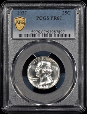 1937 Proof Washington Quarter 25c PCGS PR67 - Image 1 of 4
