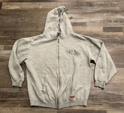 Moletom com capuz vintage Quicksilver Youth Boys XL cinza zíper completo - Imagem 1 de 4