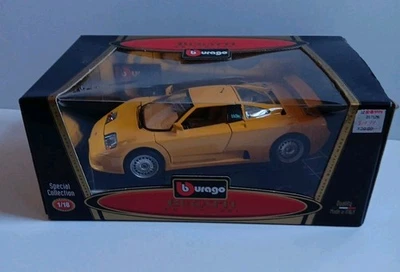 Vintage Bburago Special Collection 1:18 Bugatti EB 110 1991 Yellow New With Box - Image 1 of 4