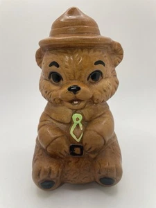 Smokey The Bear Twin Winton 6.5" Piggy Bank 1960's Marked With Stopper - Picture 1 of 6