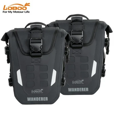 Bolsas de barra de choque Wanderer para motocicleta - Bolsas de marco impermeables con tiras reflectantes Foto 1 de 4