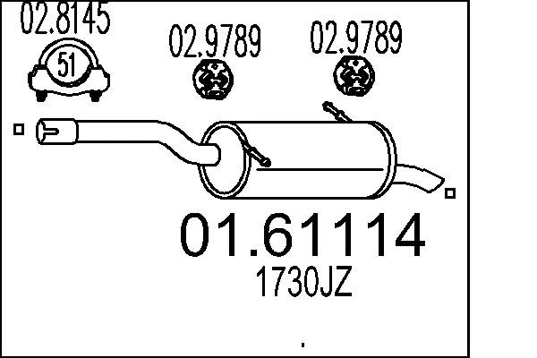 MTS Silenziatore Per Citroën Berlingo Peugeot Partner Tepee - Immagine 1 di 1
