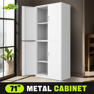 15.71"x 31.5"x 70.87" Rectangular Storage Cabinets W/4 Doors and 2 Shelves White - Picture 1 of 7
