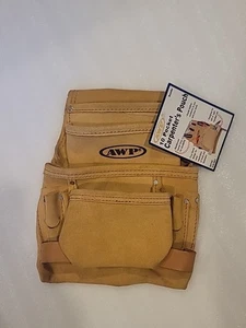 Bolsa de 10 bolsillos para uñas y herramientas de carpintero (AWP) gamuza cuero... - Imagen 1 de 9