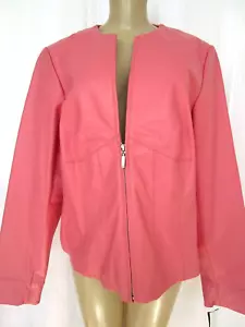 GIACCA A MANICHE LUNGHE STYLE & CO. CORAL, PELLE BLUSH TAGLIA XL - NUOVA CON ETICHETTE - Foto 1 di 4