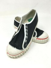 NEW Rare Retro Black Canvas Sneakers Low top size:13 bag#15